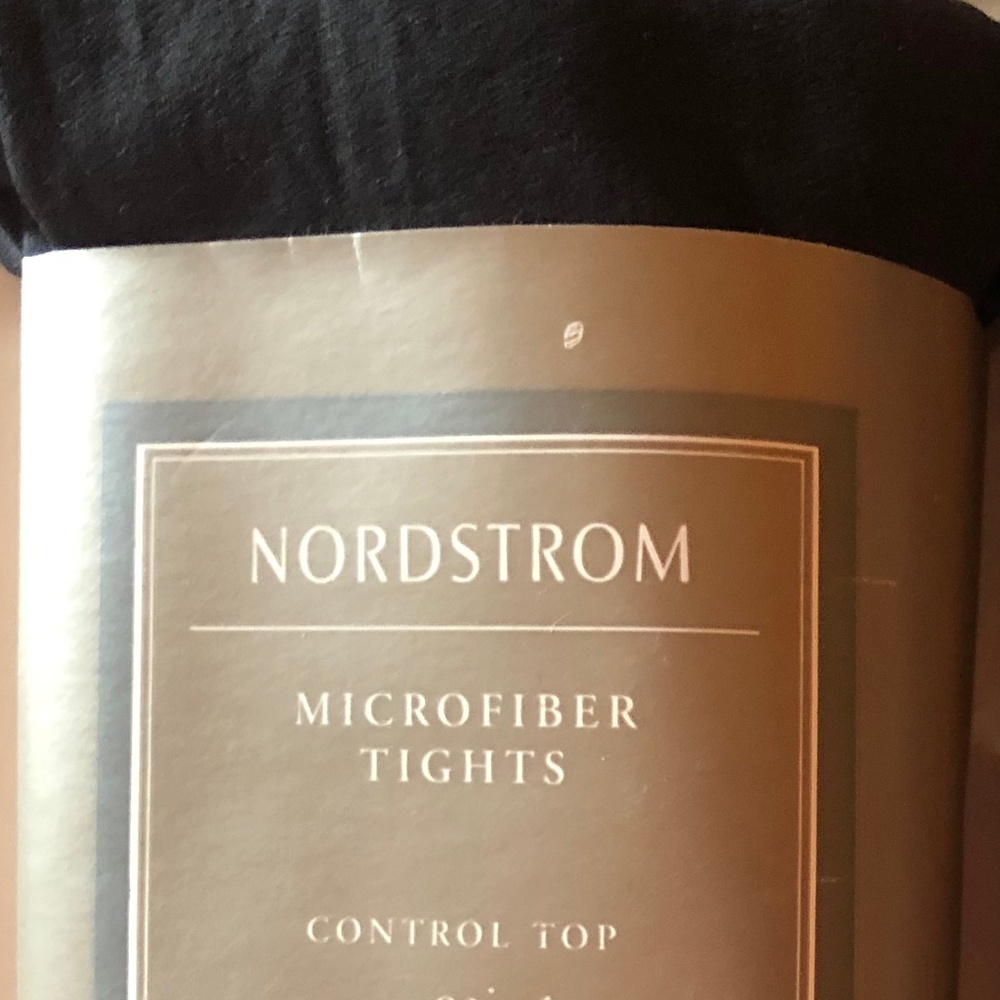 Nordstrom Microfiber Tights NWT Jet Black Tall - Picture 7 of 7
